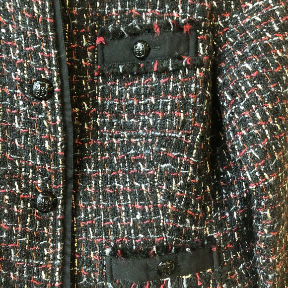 NWOT! Talbots Wool Fringed Tweed Blazer Jacket - Picture 5 of 6